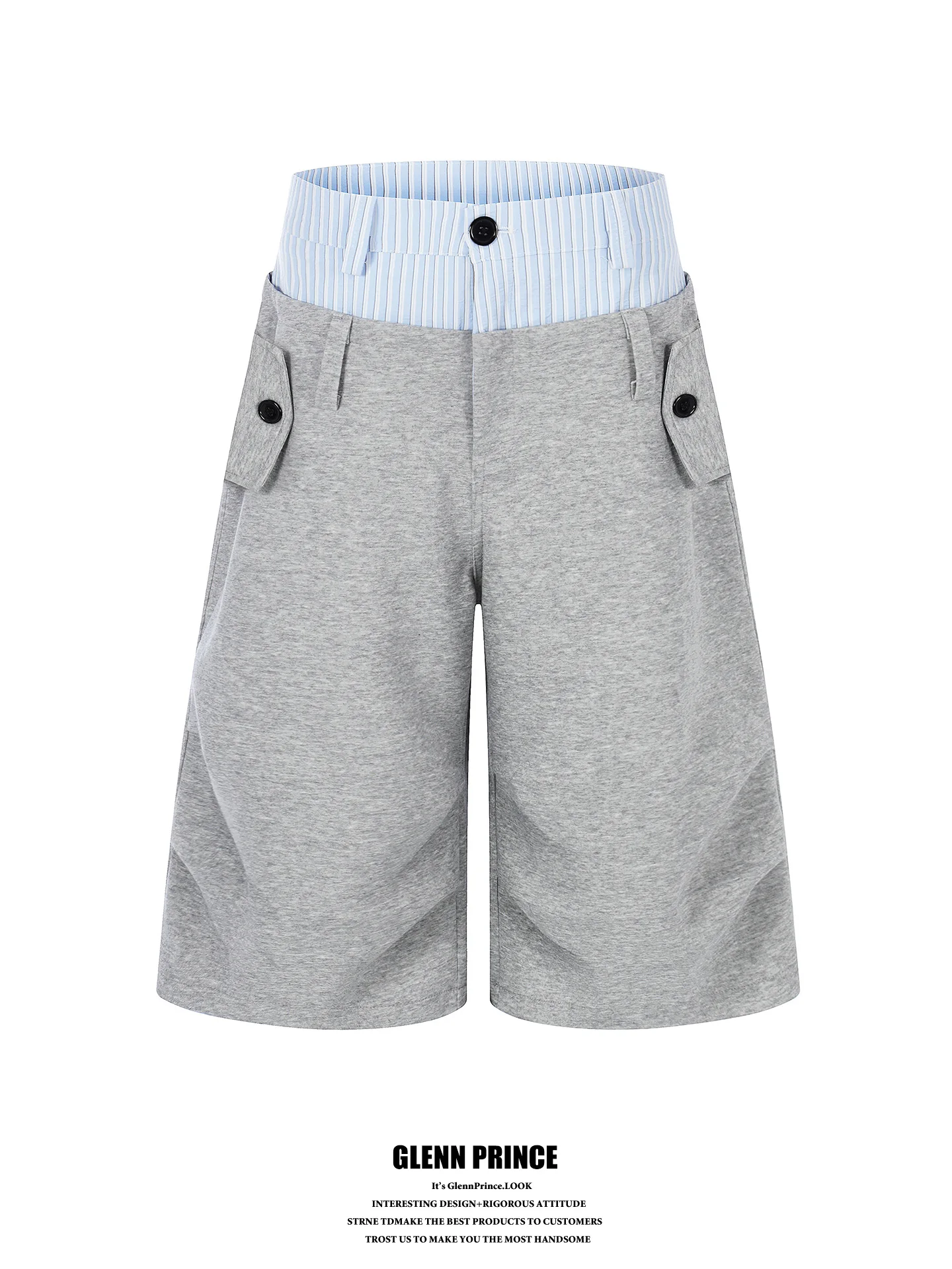 Fashionable Double Waistband Patchwork Seven-Foot Men's Loose Shorts Casual Cotton Polyester Blend Summer Urban Commute Shorts
Fashionable Double Waistband Patchwork Seven-Foot Men's Loose Shorts Casual Cotton Polyester Blend Summer Urban Commute Shorts