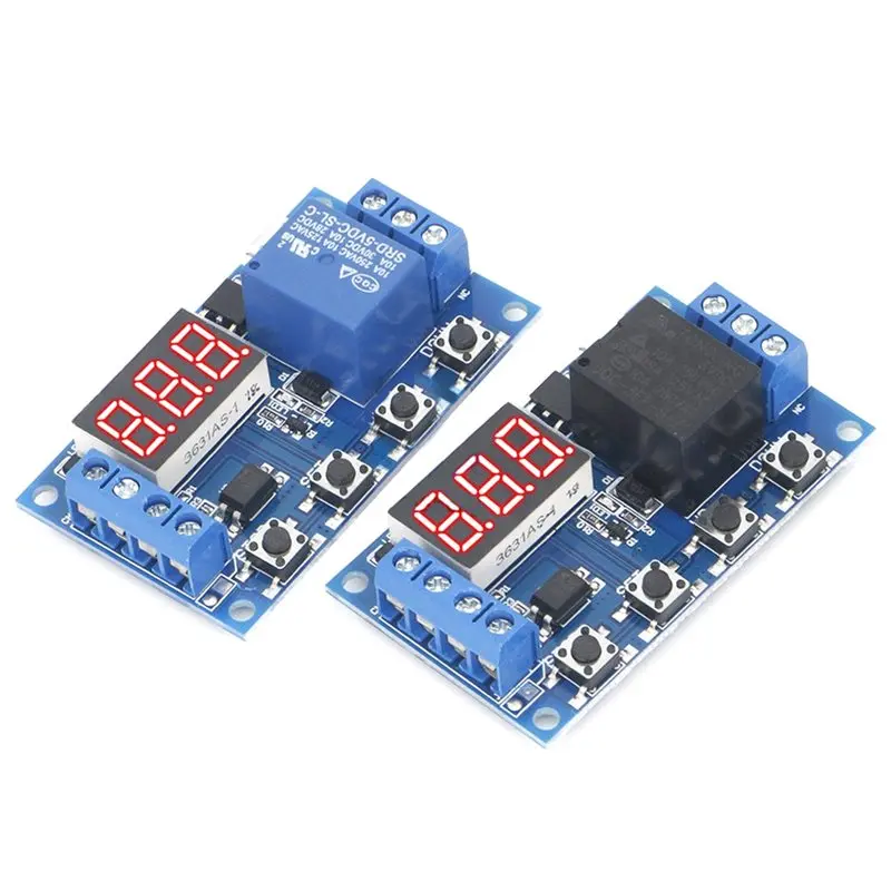 ABLK DC 6-30V Trigger Cycle Delay Timer Switch Relay Module Turn On Off Automation Switch Off Delay Time With LED Display
