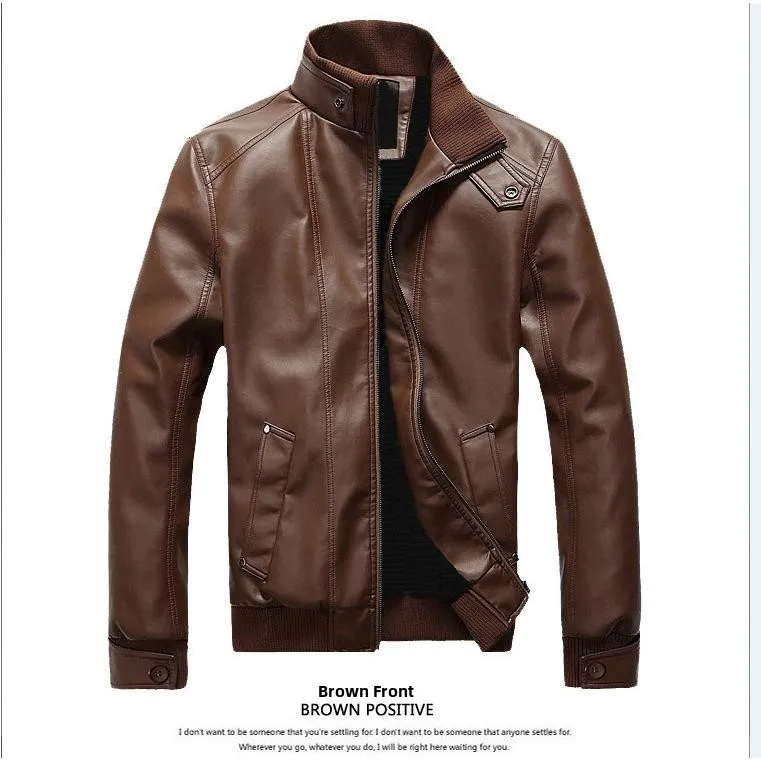 Men's Leather Jaet Winter Coat Long Zipper Stand Collar Fake Leather Youthful Vitali Sle Chinese Production
Men's Leather Jaet Winter Coat Long Zipper Stand Collar Fake Leather Youthful Vitali Sle Chinese Production