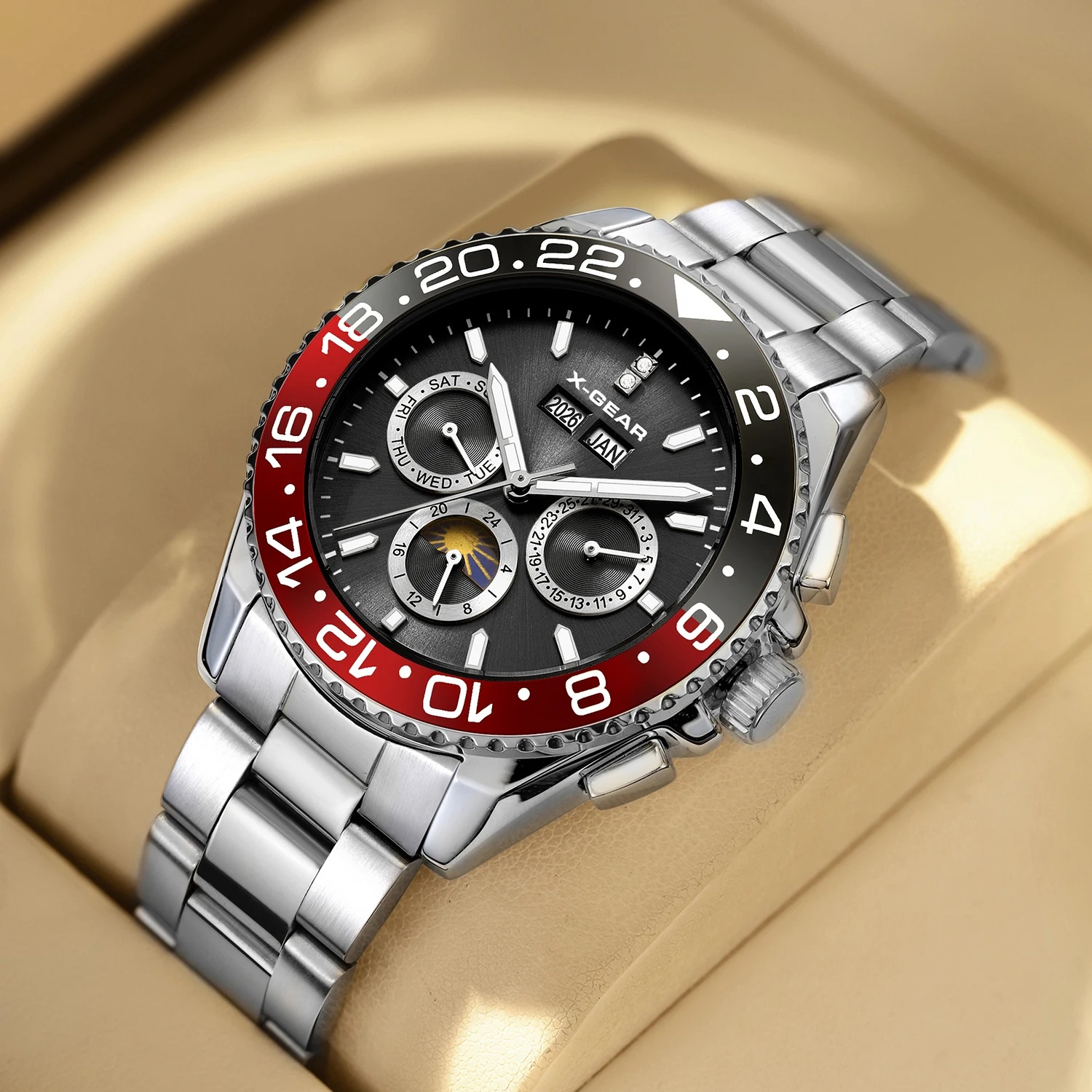 Men's Automatic Mechanical Watch Luxury Stainless Steel Business Waterproof Luminous Chronograph Multifunction Wristwatchh
Men's Automatic Mechanical Watch Luxury Stainless Steel Business Waterproof Luminous Chronograph Multifunction Wristwatchh