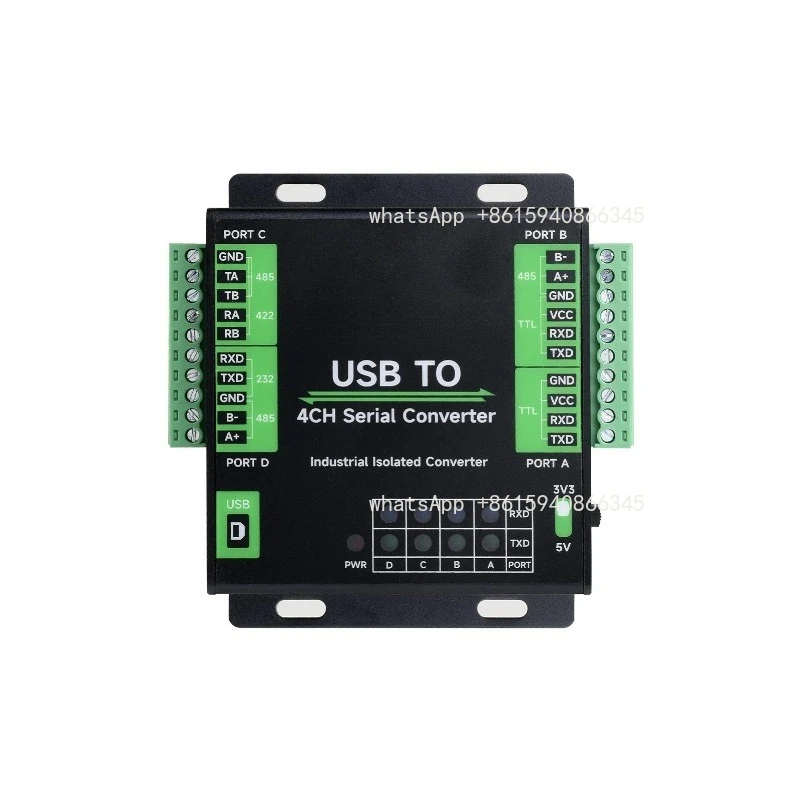 USB TO 4CH Serial Converter Multifunction RS232/485/422/TTL Serial Converter Chip
USB TO 4CH Serial Converter Multifunction RS232/485/422/TTL Serial Converter Chip