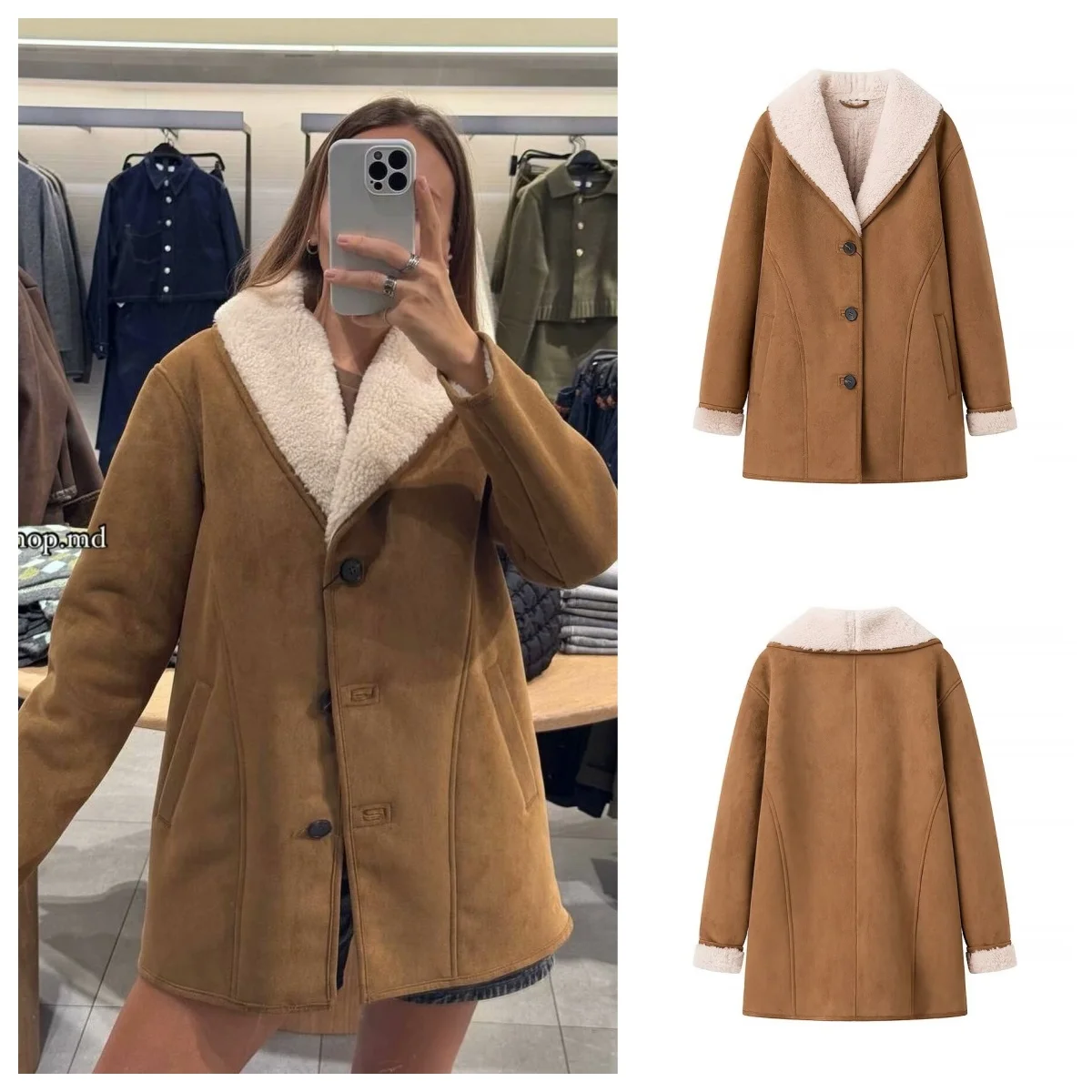 European and American style new style lapel single-breasted fashion warm fur all-in-one coat jacket women's mid-length jacket ja
European and American style new style lapel single-breasted fashion warm fur all-in-one coat jacket women's mid-length jacket ja