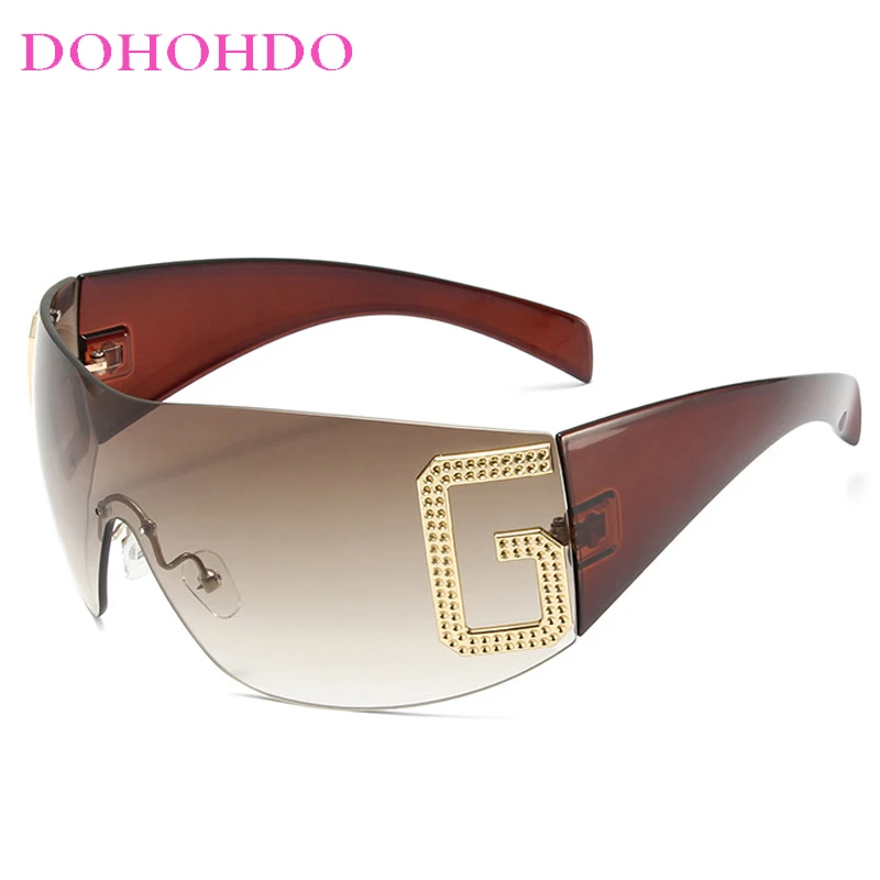 DOHOHDO Oversized Rimless Sunglasses Women Fashion One-Piece Shield Sun Glasses For Female Streetwear Y2k Sunglass Ladies UV400
DOHOHDO Oversized Rimless Sunglasses Women Fashion One-Piece Shield Sun Glasses For Female Streetwear Y2k Sunglass Ladies UV400