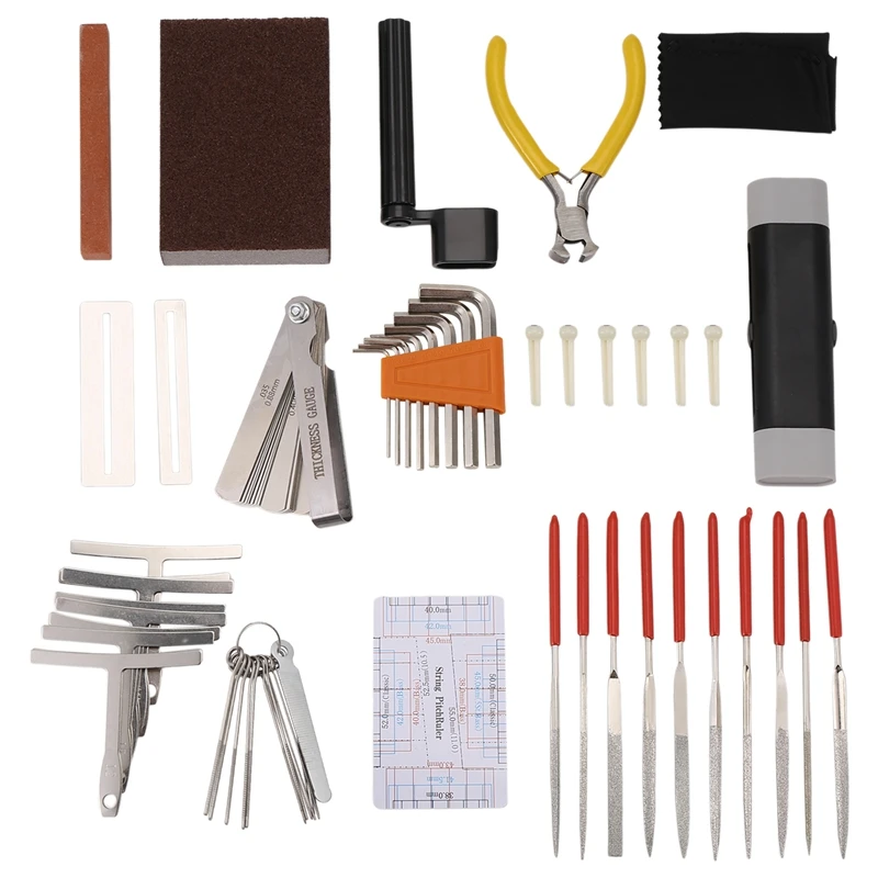 AED4-45Pcs Guitar Repairing Maintenance Tool Kit With Carry Bag Large Care Set Of Tools For Acoustic Guitar Electric Guitar
AED4-45Pcs Guitar Repairing Maintenance Tool Kit With Carry Bag Large Care Set Of Tools For Acoustic Guitar Electric Guitar