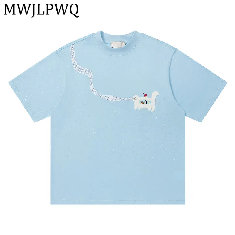 MWJLPWQ Niche Design Embroidered Short-Sleeve T-Shirt Men‘s Summer Round Collar Loose Fit Casual Top For Couples Teenagers 16548
MWJLPWQ Niche Design Embroidered Short-Sleeve T-Shirt Men‘s Summer Round Collar Loose Fit Casual Top For Couples Teenagers 16548