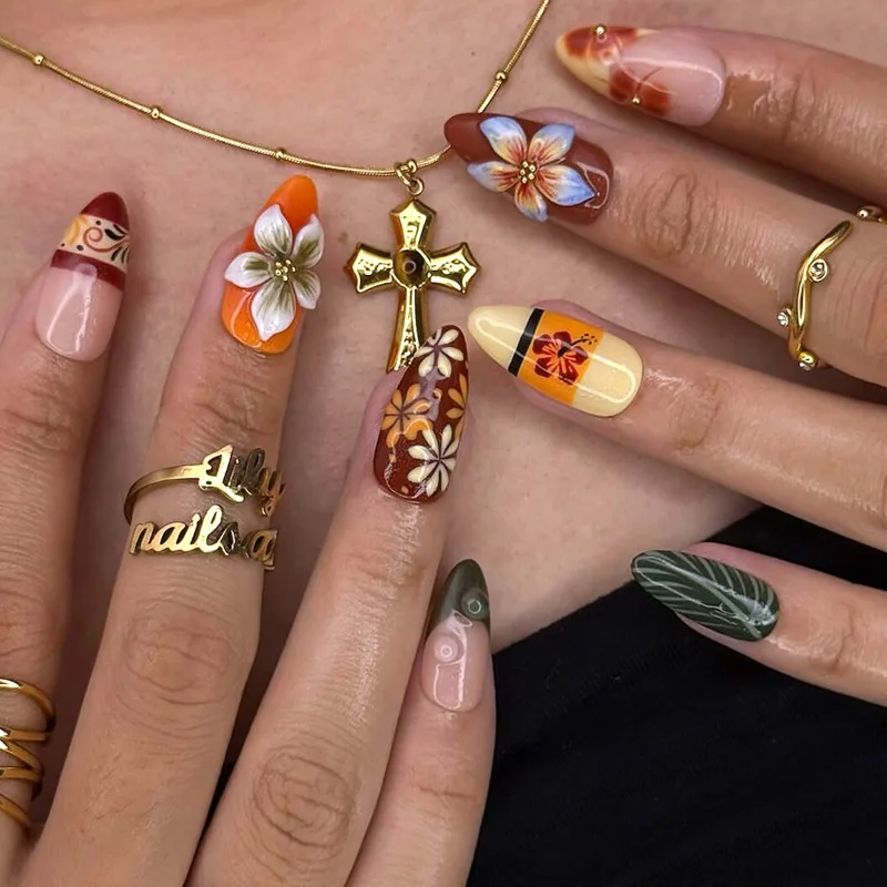 24PCS Brown Almond Flower Press on Nails French Stitching Autumn Winter False Nails Wearable Hot Girl Fake Nails Vintage Elegant
24PCS Brown Almond Flower Press on Nails French Stitching Autumn Winter False Nails Wearable Hot Girl Fake Nails Vintage Elegant