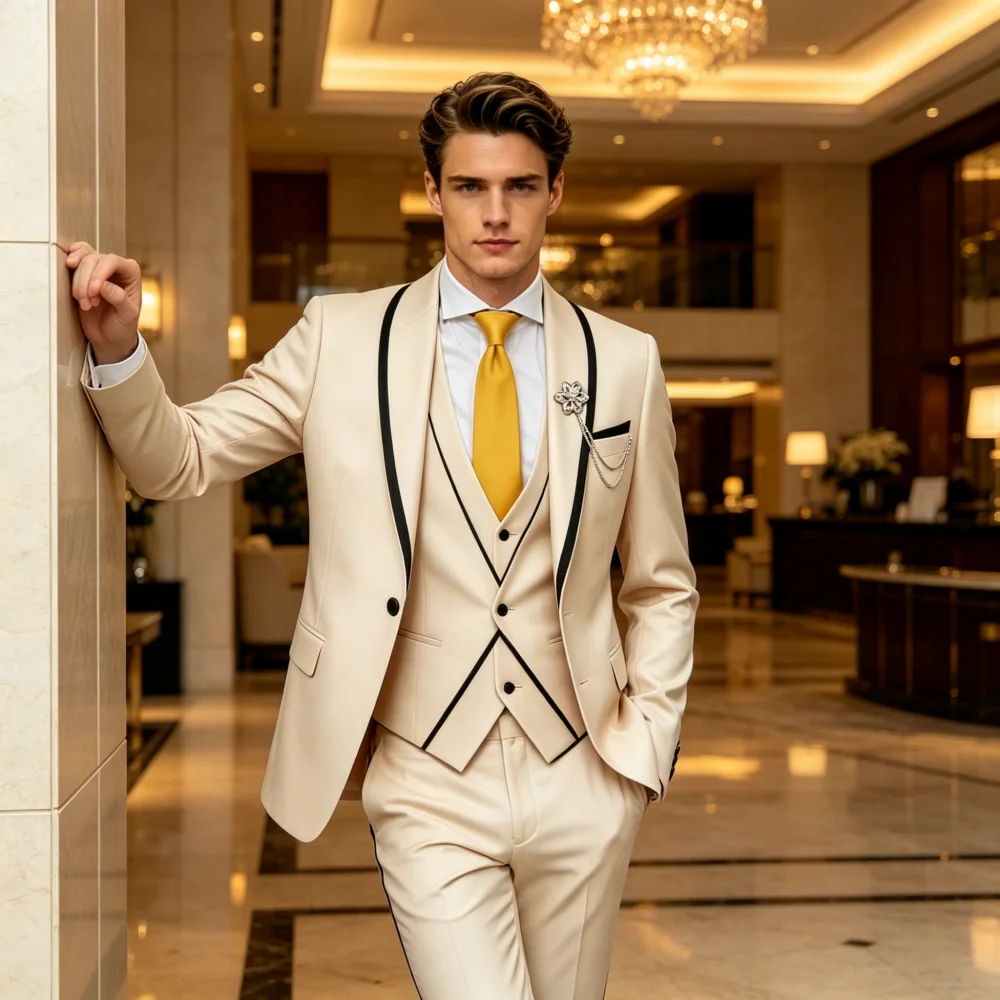 Men's White Wedding Tuxedo Suit 3-Piece Smoking Jacket with Peak Lapel for Groom And Business Parties
Men's White Wedding Tuxedo Suit 3-Piece Smoking Jacket with Peak Lapel for Groom And Business Parties