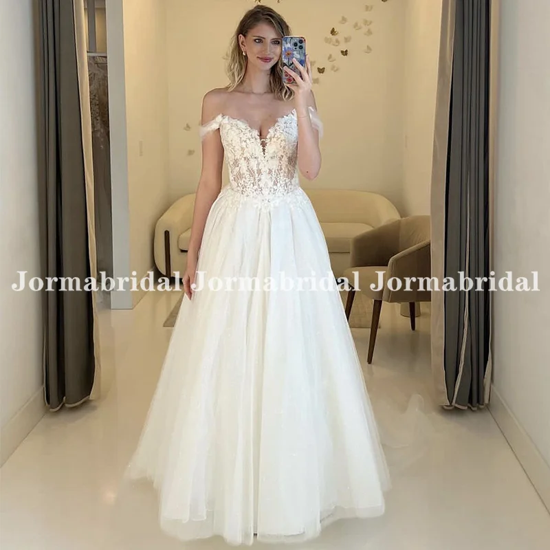 Lightweight Boho Wedding Dress Princess Off Shoulder Exquisite Lace Appliques Ivory Bridal Gown Sweetheart Tulle Robe De Mariée
Lightweight Boho Wedding Dress Princess Off Shoulder Exquisite Lace Appliques Ivory Bridal Gown Sweetheart Tulle Robe De Mariée