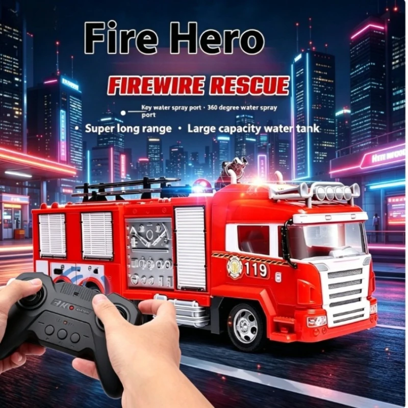 Electric Remote Control Fire Truck with One-Click Water Spray, Lights & Sounds, RC Vehicle Toy for Kids
Electric Remote Control Fire Truck with One-Click Water Spray, Lights & Sounds, RC Vehicle Toy for Kids