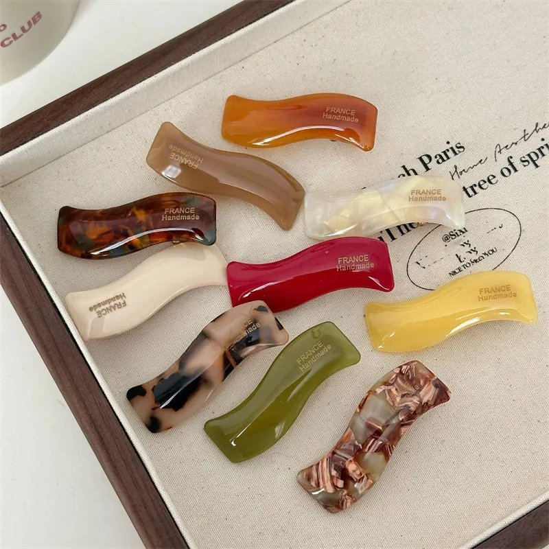 French Elegant Advanced Wave Barrettes Korean Style Girl Acetic Acid Side Clip Bang Clip Duckbill Top Clip Hair Accessories
French Elegant Advanced Wave Barrettes Korean Style Girl Acetic Acid Side Clip Bang Clip Duckbill Top Clip Hair Accessories