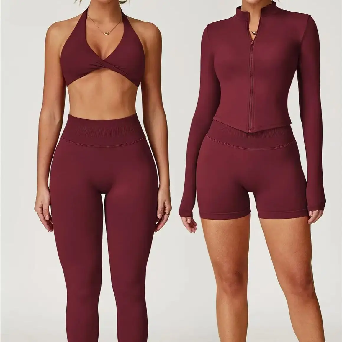 Женский спортивный костюм Ningyu из двух предметов: топ на молнии с длинным рукавом и шорты с высокой талией для фитнеса, бега и йоги
Женский спортивный костюм Ningyu из двух предметов: топ на молнии с длинным рукавом и шорты с высокой талией для фитнеса, бега и йоги