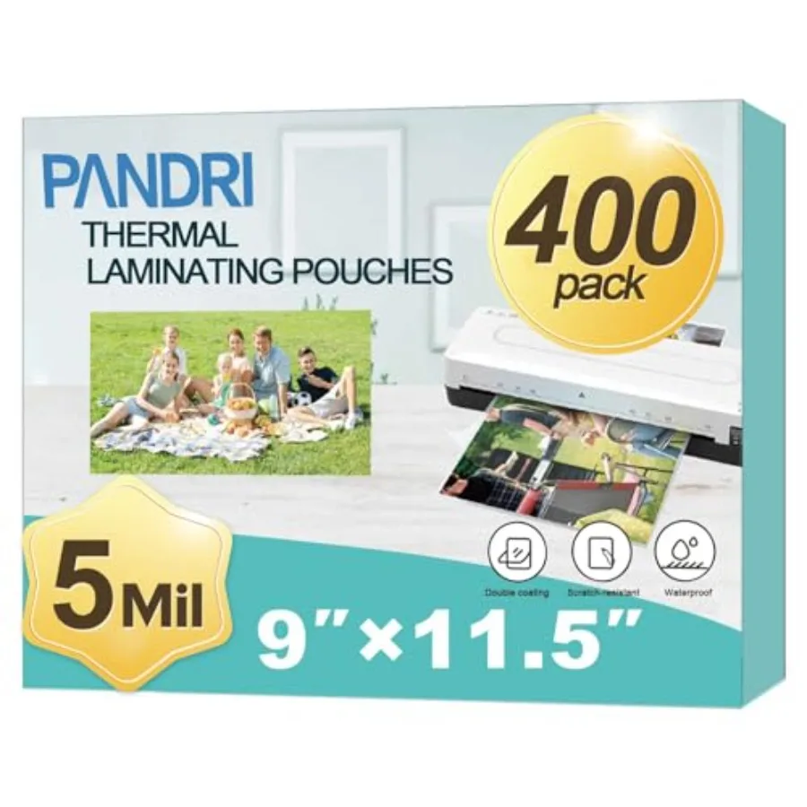 Laminating Sheets, Thermal Laminator Pouches Holds 8.5 x 11 Inch, 5 Mil Clear Laminator Paper 9 x 11.5 Inch, Letter Size
Laminating Sheets, Thermal Laminator Pouches Holds 8.5 x 11 Inch, 5 Mil Clear Laminator Paper 9 x 11.5 Inch, Letter Size
