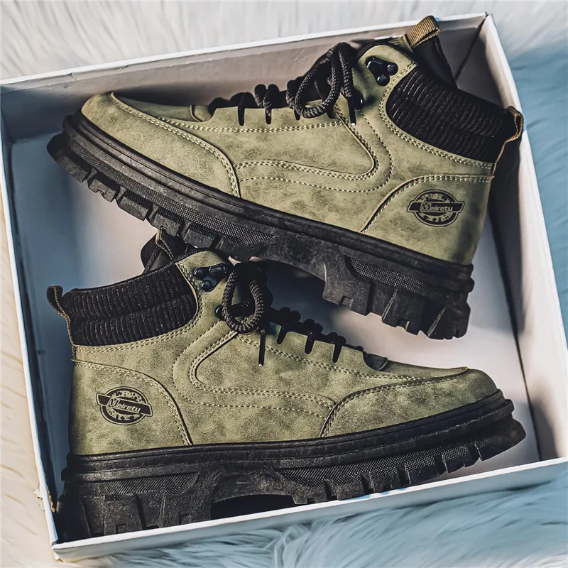 Мужские модные ботинки на весну, удобные кожаные туфли на платформе, трендовые коричневые нескользящие рабочие ботинки для мужчин, повседневная обувь, ковбойские сапоги
Мужские модные ботинки на весну, удобные кожаные туфли на платформе, трендовые коричневые нескользящие рабочие ботинки для мужчин, повседневная обувь, ковбойские сапоги