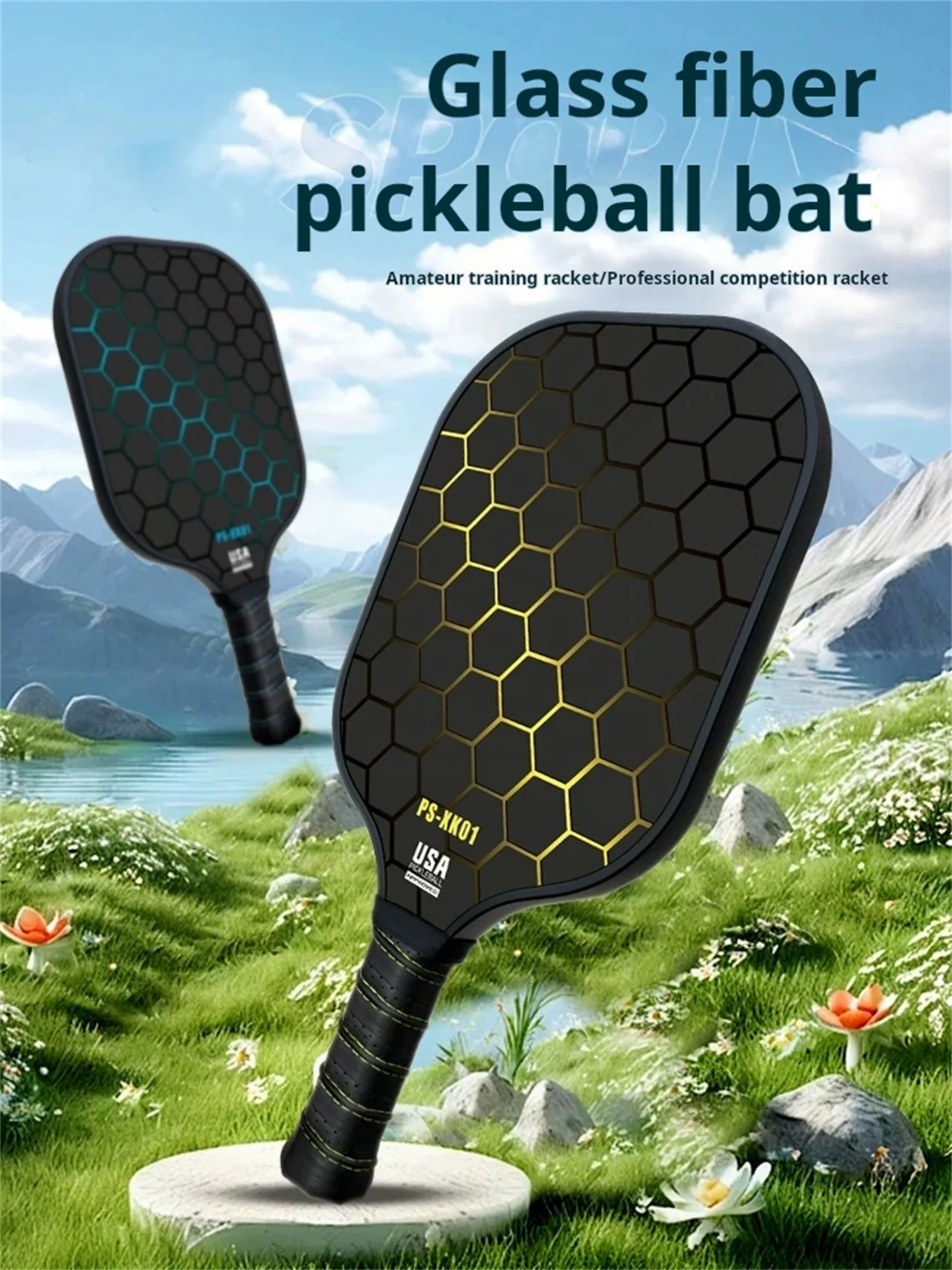 Beginner Pickleball Paddle Complete Set ( 2 Racket + 4Balls )- Glass Fiber Face & PP Honeycomb Core Training Kit for Enthusiasts
Beginner Pickleball Paddle Complete Set ( 2 Racket + 4Balls )- Glass Fiber Face & PP Honeycomb Core Training Kit for Enthusiasts