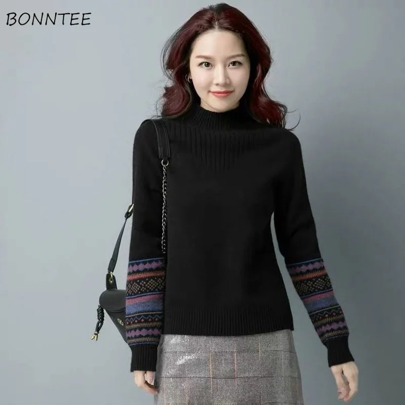 Half High Collar Pullovers Women Knitting All-match Soft Female Simple Chic Elegant Fit Autumn Students Winter Sweaters Retro
Half High Collar Pullovers Women Knitting All-match Soft Female Simple Chic Elegant Fit Autumn Students Winter Sweaters Retro