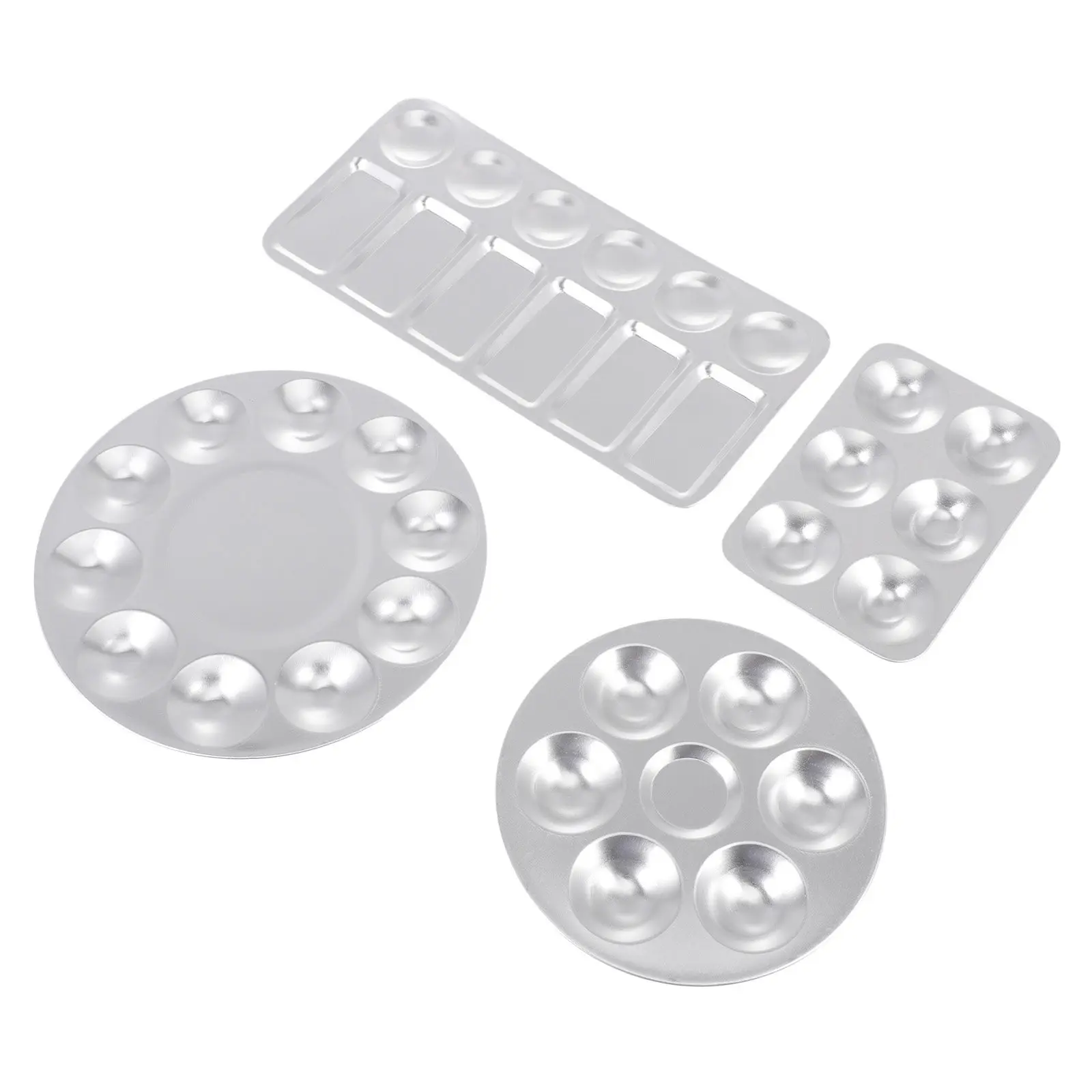 4Pcs Aluminium Paint Tray Professional Artist Color Mixing Palette Sturdy Pigment Plate Portable for Oil Watercolor Gouache
4Pcs Aluminium Paint Tray Professional Artist Color Mixing Palette Sturdy Pigment Plate Portable for Oil Watercolor Gouache