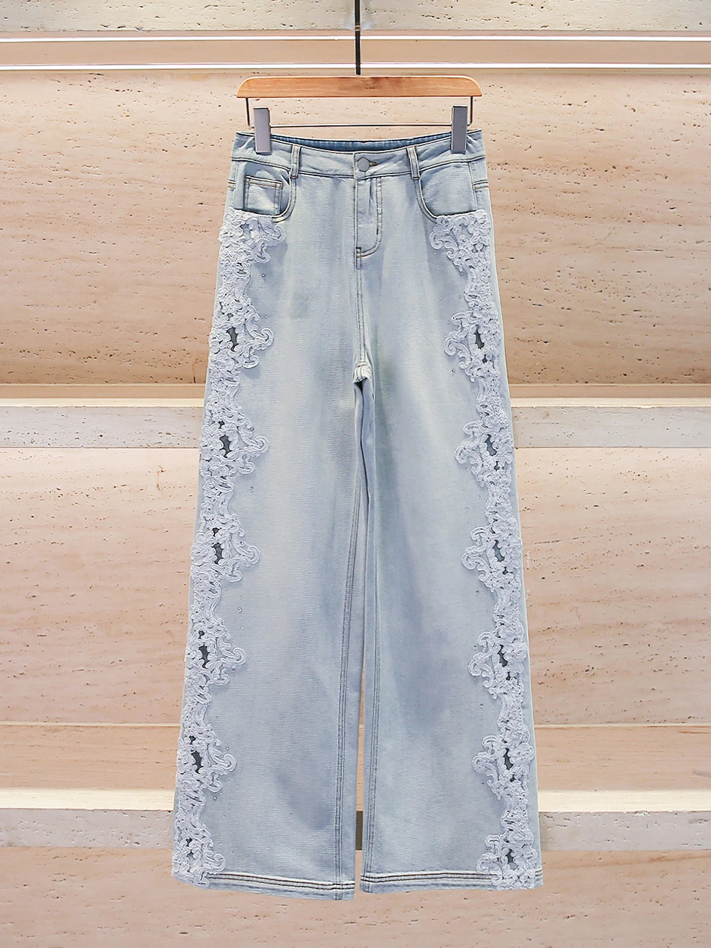 High Waist Embroidered Lace Denim Jeans for Women Summer 2026 Unique Design Casual Washed Wide Leg Pants Standard Fit Blue
High Waist Embroidered Lace Denim Jeans for Women Summer 2026 Unique Design Casual Washed Wide Leg Pants Standard Fit Blue