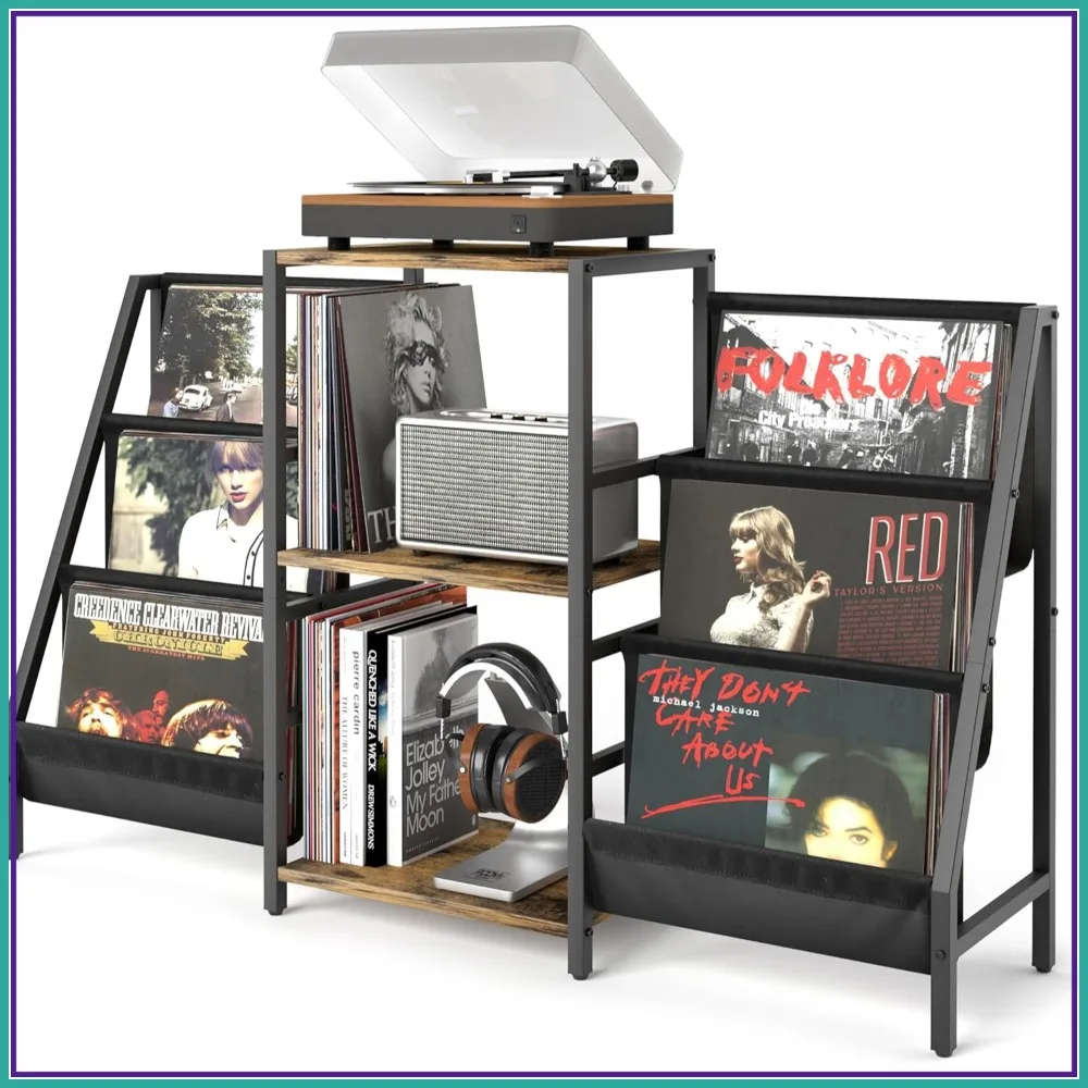 Record Player Stand with Vinyl Storage, Turntable Table Holds 280 Albums, Display Shelf for Media Stereo
Record Player Stand with Vinyl Storage, Turntable Table Holds 280 Albums, Display Shelf for Media Stereo