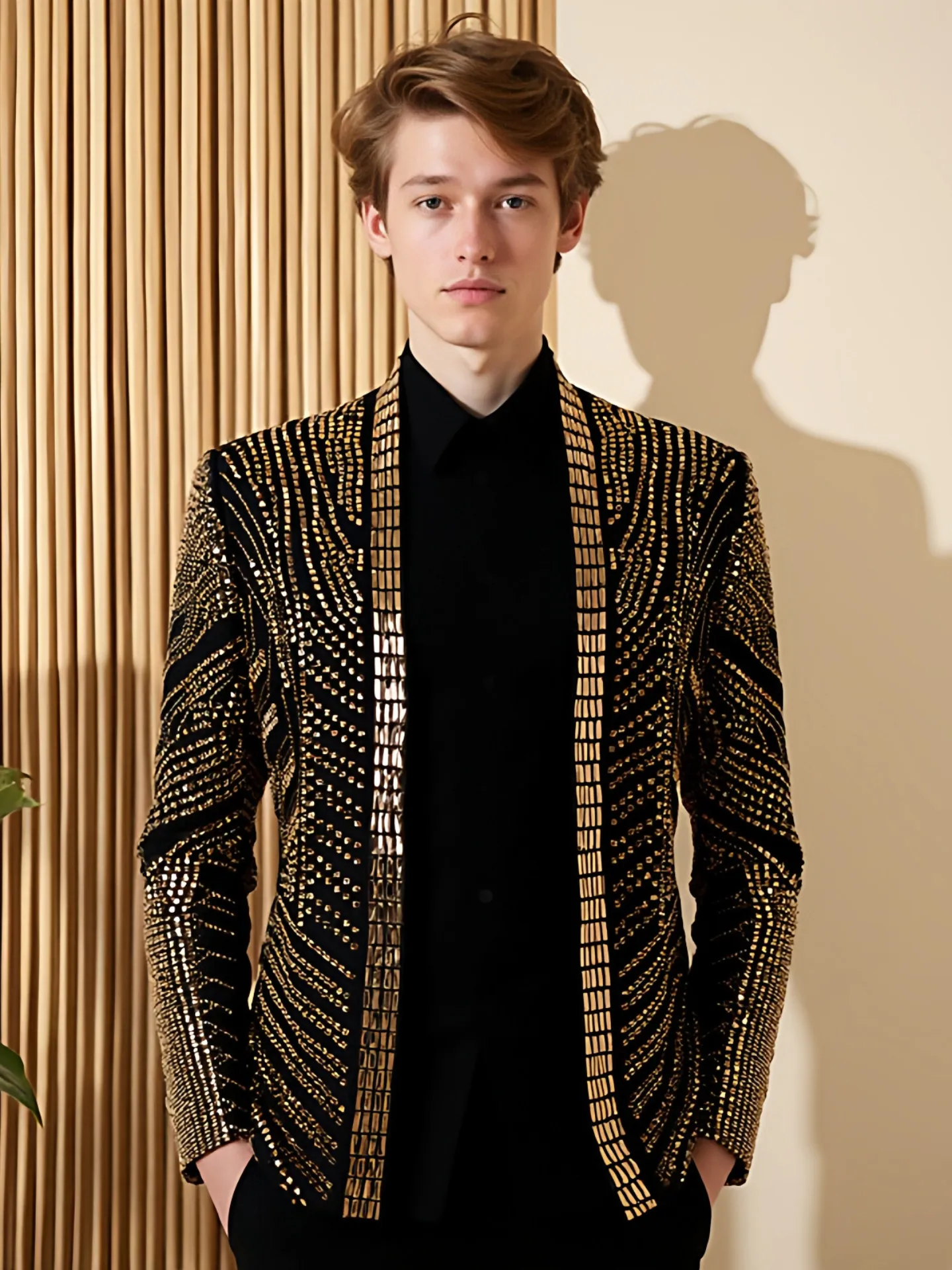 High-end Heavy Industry Diamond Inlaid Suit For Men Coat Collarless Jacket Hot Stamping Diamond Banquet Male Singer Outwear New
High-end Heavy Industry Diamond Inlaid Suit For Men Coat Collarless Jacket Hot Stamping Diamond Banquet Male Singer Outwear New