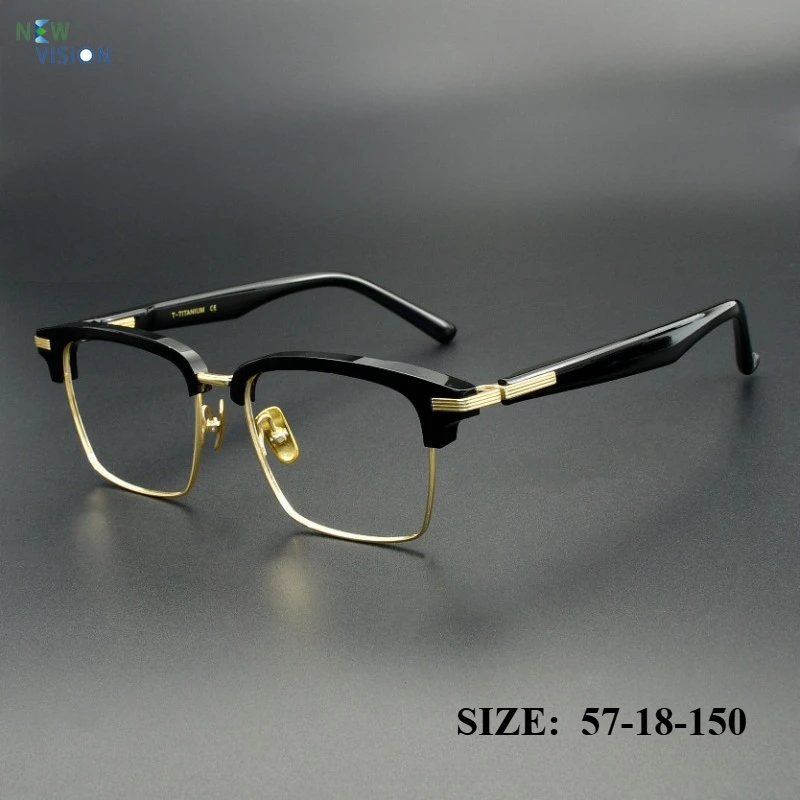 Новые мужские деловые очки большого размера, высококачественная оправа ручной работы из ацетата и титана, модные очки для зрения и чтения.
Новые мужские деловые очки большого размера, высококачественная оправа ручной работы из ацетата и титана, модные очки для зрения и чтения.