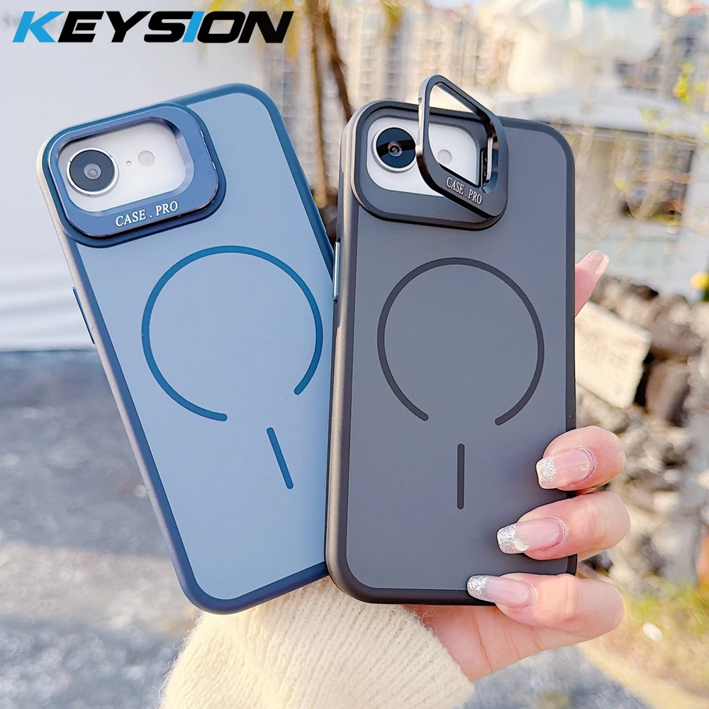 KEYSION Matte Skin Feel Lens Stand Phone for Magsafe Phone Case For iPhone 17e 16e Magnetic Wireless Charging Shockproof Cover
KEYSION Matte Skin Feel Lens Stand Phone for Magsafe Phone Case For iPhone 17e 16e Magnetic Wireless Charging Shockproof Cover