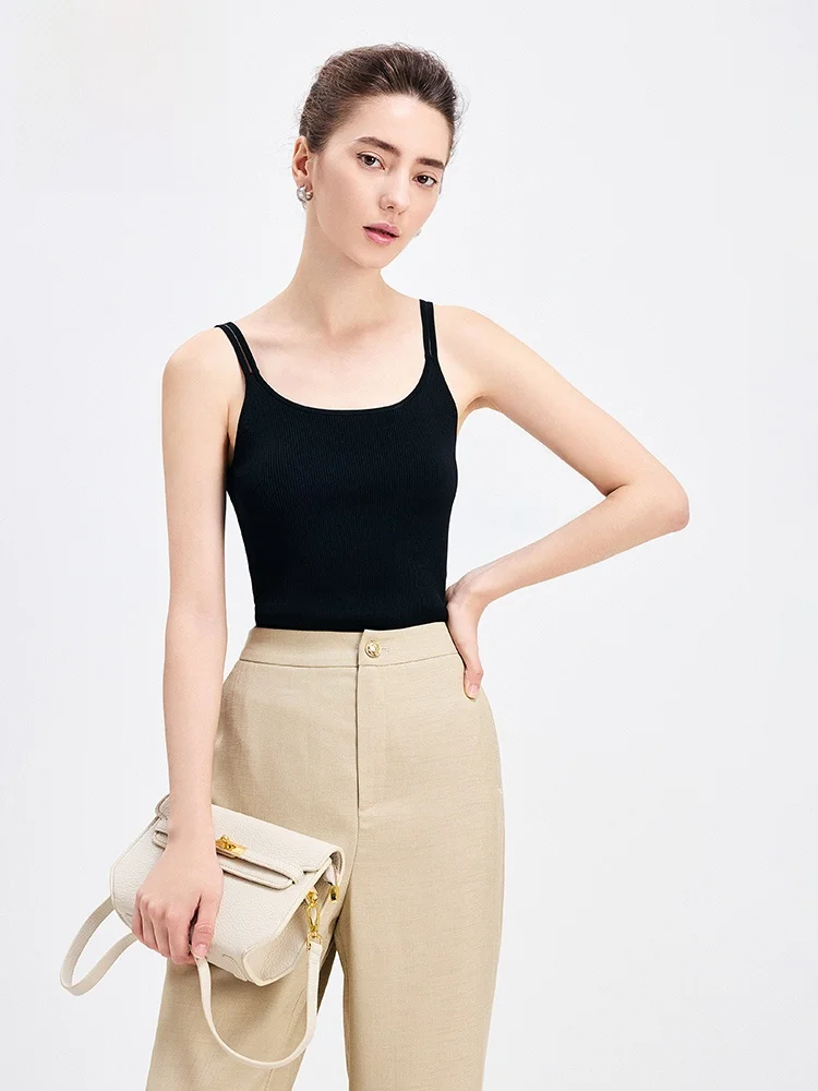 Navigare Elastic Knitted Vest Women's Summer New Slim Fit Inner Wear Women's Csole ort Sle U-Neline Pure Color
Navigare Elastic Knitted Vest Women's Summer New Slim Fit Inner Wear Women's Csole ort Sle U-Neline Pure Color