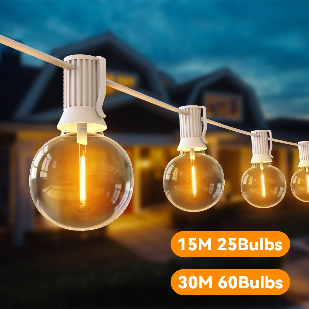 G40 LED String Light Outdoor Light Garden Outdoor Garden Lights Street Patio Backyard Wedding Decoration String Light
G40 LED String Light Outdoor Light Garden Outdoor Garden Lights Street Patio Backyard Wedding Decoration String Light