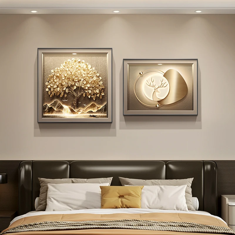 Modern Decorative Painting Tree Bede Living Room Bedroom Wall Art Metal Framed Crystal Core Light Hanging
Modern Decorative Painting Tree Bede Living Room Bedroom Wall Art Metal Framed Crystal Core Light Hanging