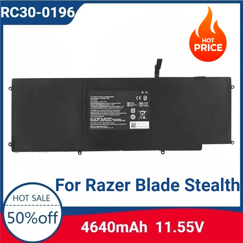 11.55V 4640mAh for RC30-0196 RZ09-0196 Laptop Battery for Razer Blade Stealth 2016/2017 V2 13 I7-7500U HAZEL RZ09-0196 RZ09-0168
11.55V 4640mAh for RC30-0196 RZ09-0196 Laptop Battery for Razer Blade Stealth 2016/2017 V2 13 I7-7500U HAZEL RZ09-0196 RZ09-0168