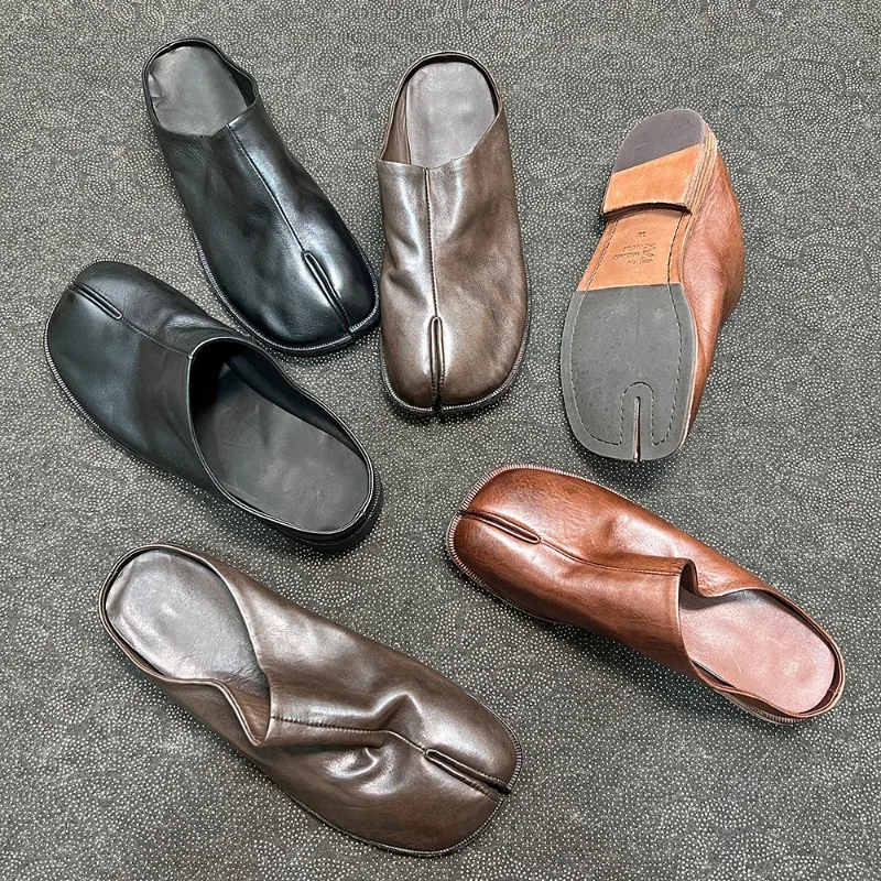 Handmade Genuine Leather Washed Split Toe Half Slipper Men's Leather Shoes Youth Low Heel Work Cowhide Spring Summer Male
Handmade Genuine Leather Washed Split Toe Half Slipper Men's Leather Shoes Youth Low Heel Work Cowhide Spring Summer Male