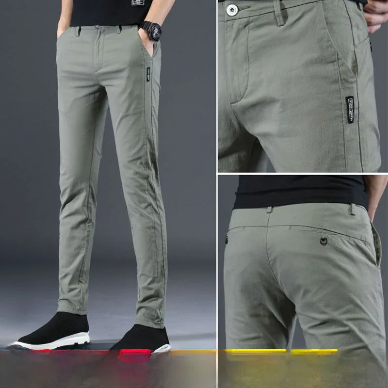 Slim Fit Men's Casual Pants Spring Autumn Korean Sle Elastic Youthful Trendy Long Trousers Cotton Polyester Blend
Slim Fit Men's Casual Pants Spring Autumn Korean Sle Elastic Youthful Trendy Long Trousers Cotton Polyester Blend