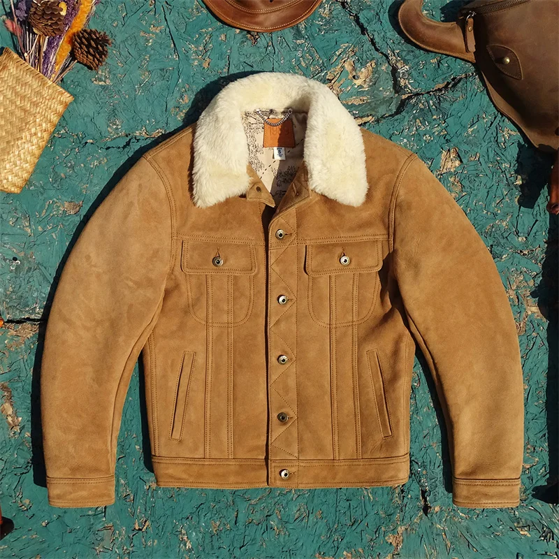 Authentic Australian Suede Uncoated Eco-Friendly eepskin Leather Jaet American Western Retro Denim Warm Comfortable Leath...
Authentic Australian Suede Uncoated Eco-Friendly eepskin Leather Jaet American Western Retro Denim Warm Comfortable Leath...