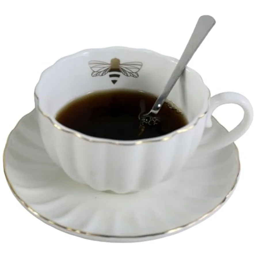 YBK Tech Strengthen Porcelain Cup and Saucer Set, 9oz Cup with Saucer - Gold Bee Inside The Cup
YBK Tech Strengthen Porcelain Cup and Saucer Set, 9oz Cup with Saucer - Gold Bee Inside The Cup