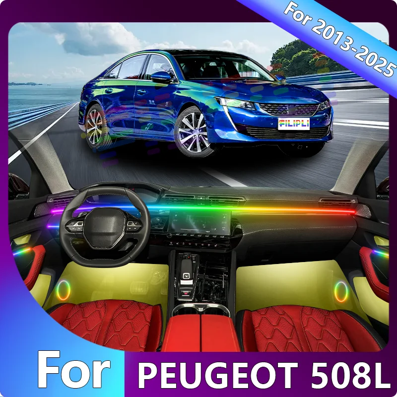 FILIPLI для PEUGEOT 508L для 2015, многоцветный RGB голосовой контроль, автомобильный светодиодный светильник для настроения, киберпанк, синхронизация музыки, автомобильное окружающее освещение
FILIPLI для PEUGEOT 508L для 2015, многоцветный RGB голосовой контроль, автомобильный светодиодный светильник для настроения, киберпанк, синхронизация музыки, автомобильное окружающее освещение