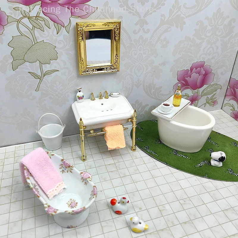 1/12 Dollhouse Miniature Ceramics Wash Basin Model Doll Home Bathroom Furniture Ornament Dolls House Micro Scene Decor Toy
1/12 Dollhouse Miniature Ceramics Wash Basin Model Doll Home Bathroom Furniture Ornament Dolls House Micro Scene Decor Toy