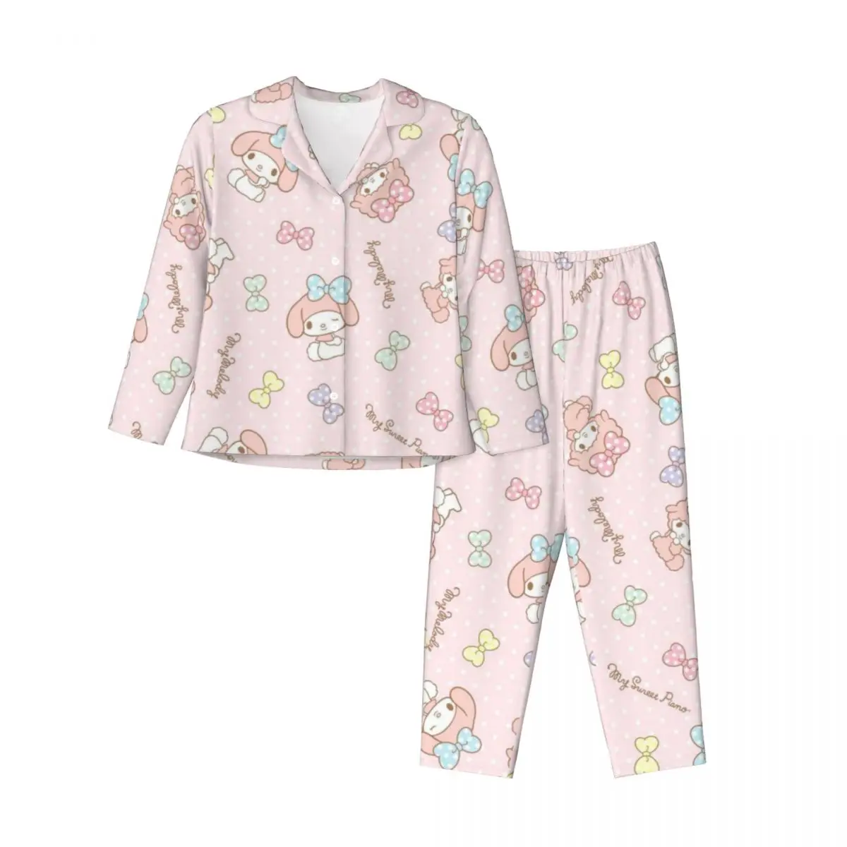 Sanrio Melody Women's Pajamas Set Button Down Pajama 2 Piece Suit Pyjama Femme Nightwear Loungewear
Sanrio Melody Women's Pajamas Set Button Down Pajama 2 Piece Suit Pyjama Femme Nightwear Loungewear