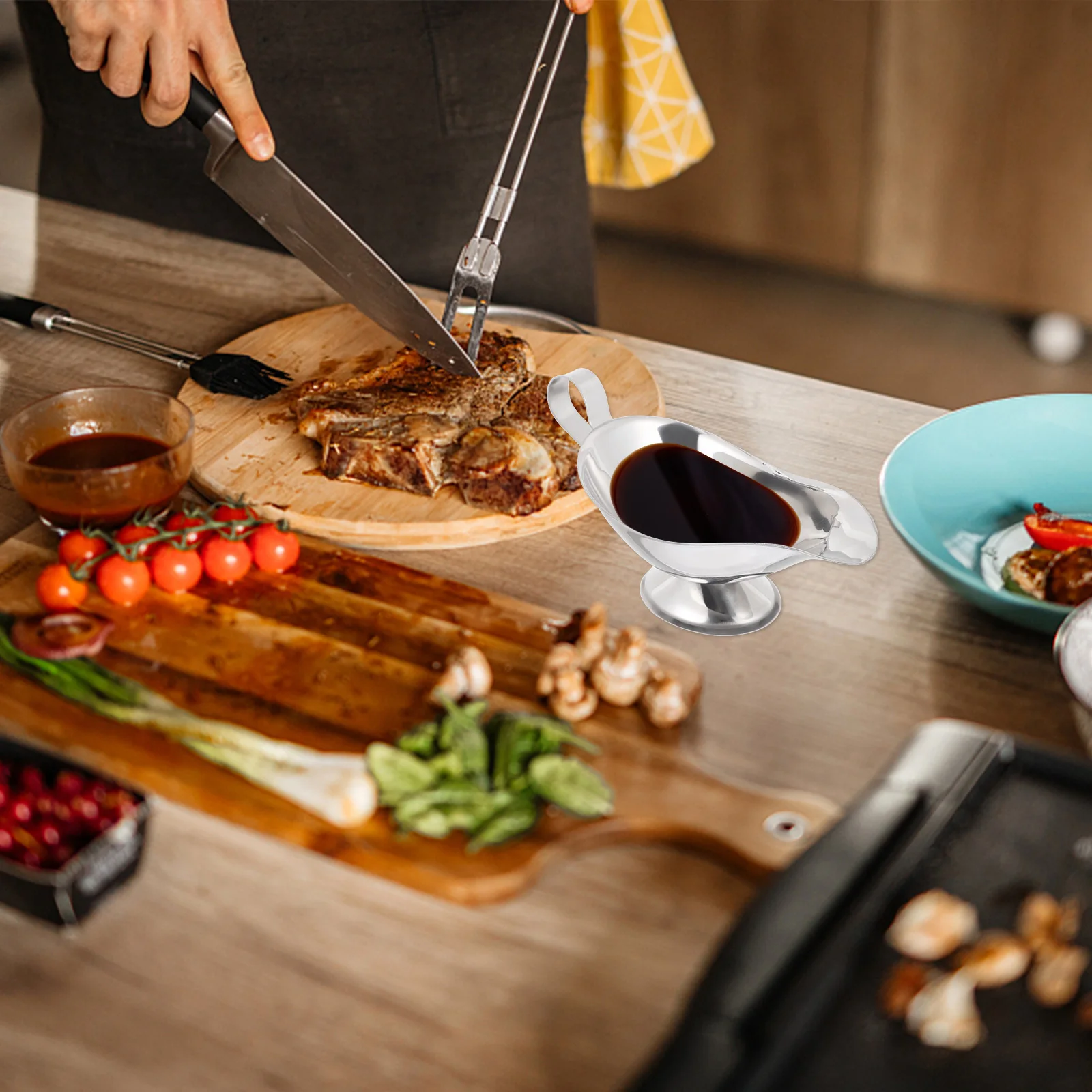 Stainless Steel Gravy Sauce Boat Saucier Seasoning Dish Ergonomic Handle Drip Spout For Home Restaurant Outdoor Use Condiment
Stainless Steel Gravy Sauce Boat Saucier Seasoning Dish Ergonomic Handle Drip Spout For Home Restaurant Outdoor Use Condiment