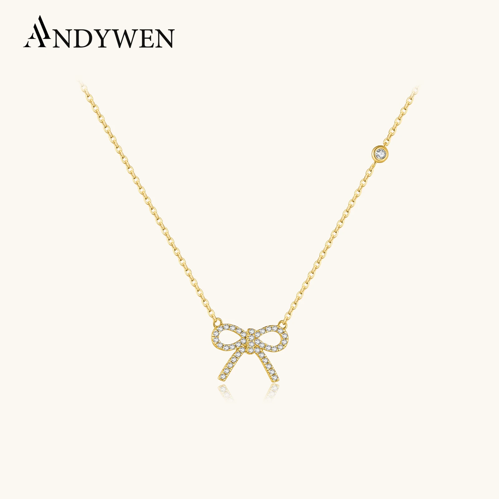 ANDYWEN 925 Sterling Silver Bowknot Necklace for Women, Sweetheart Zircon Collarbone Chain Romantic Cute Gift for Women
ANDYWEN 925 Sterling Silver Bowknot Necklace for Women, Sweetheart Zircon Collarbone Chain Romantic Cute Gift for Women