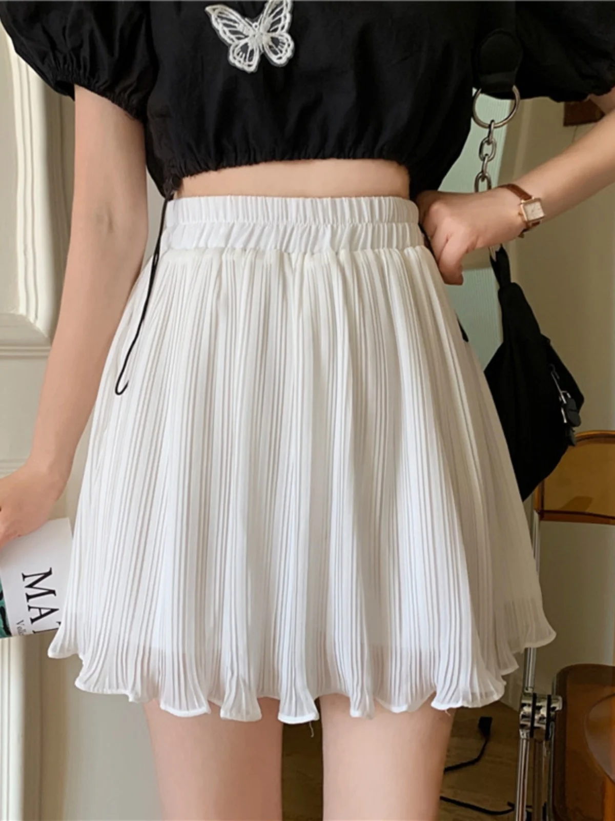 Summer 2024 High Waist Pure Color Chiffon Skirt Pleated Anti-Light ort Skirt Pants Korean Sle Fre And Clean Design
Summer 2024 High Waist Pure Color Chiffon Skirt Pleated Anti-Light ort Skirt Pants Korean Sle Fre And Clean Design