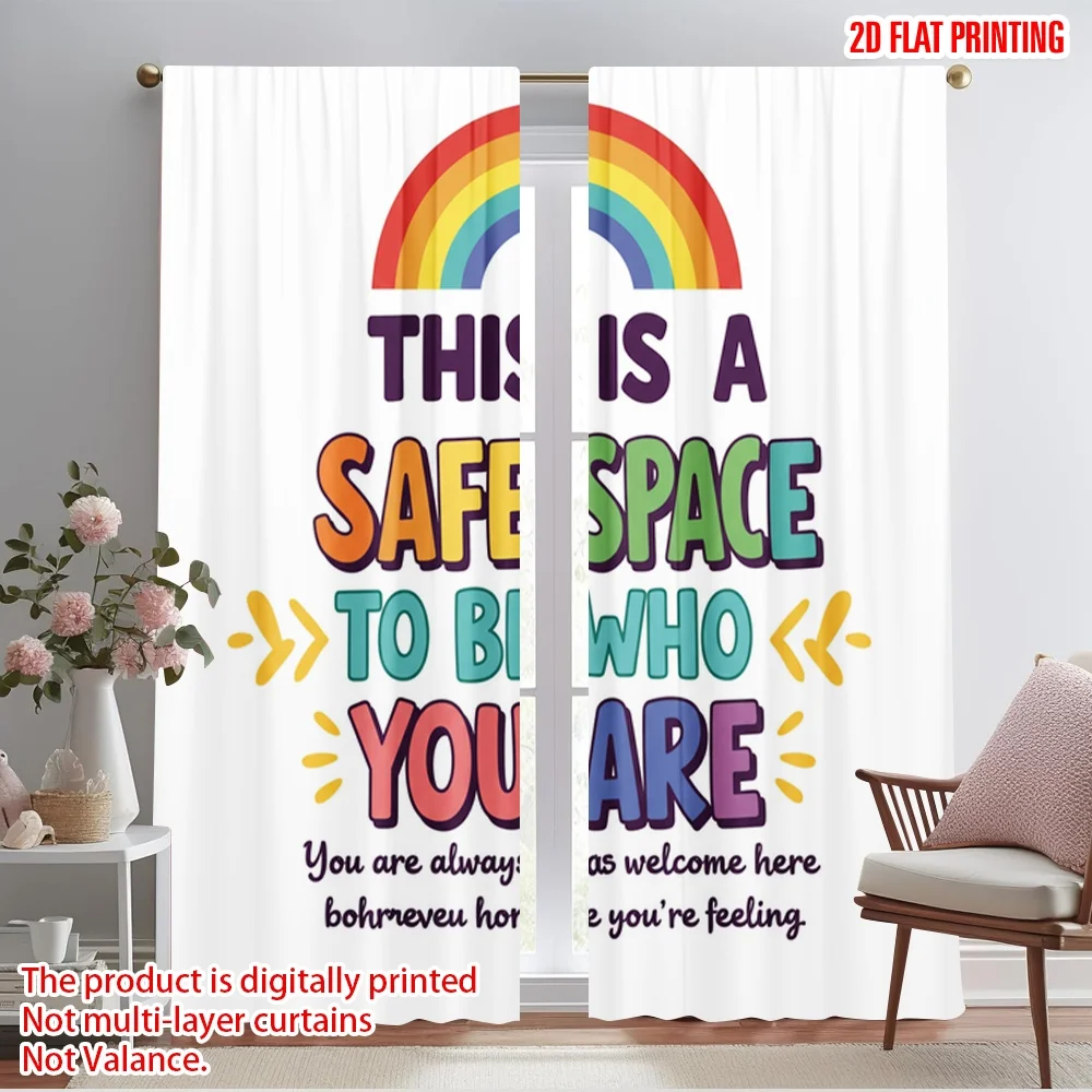 2pcs 2D flat printing Scene Curtains Safe Space Rainbow Heart Polyester Without Electricity Festive Curtains Perfect for Photo
2pcs 2D flat printing Scene Curtains Safe Space Rainbow Heart Polyester Without Electricity Festive Curtains Perfect for Photo