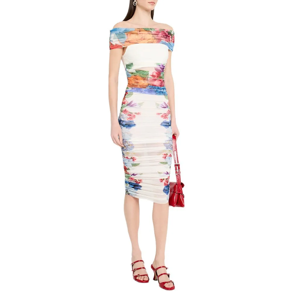 2026 Spring New European American Celebrity Fashion Off-the-Shoulder Mesh Print Top Stretch Skirt Set vestido mujer summer dress
2026 Spring New European American Celebrity Fashion Off-the-Shoulder Mesh Print Top Stretch Skirt Set vestido mujer summer dress