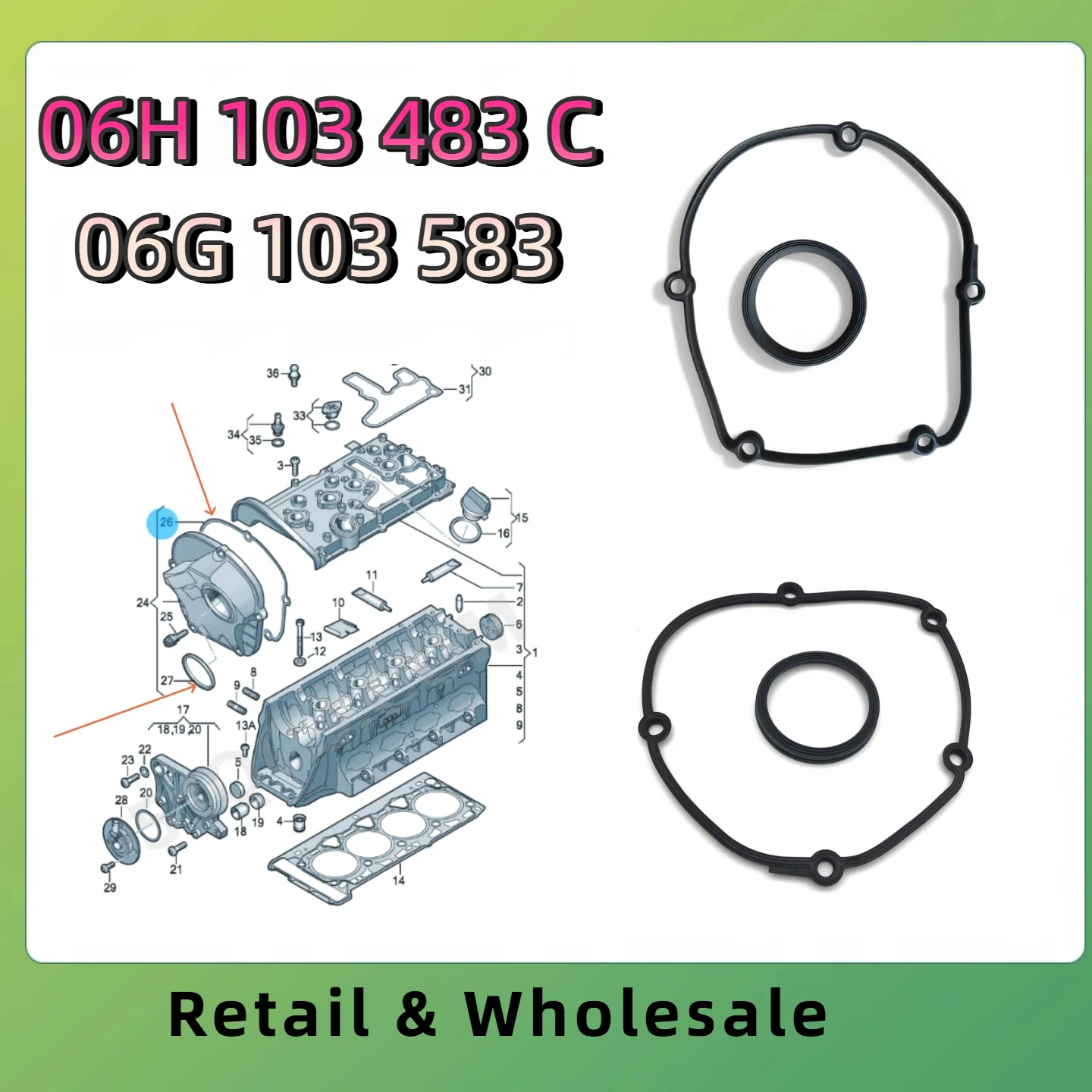 10 sets 06H103483C 06H103483E 06G103583 06G 103 583 Upper Timing Chain Cover Gasket Seal For A4 A3 A5 A6 Q3 Q5 Golf Jetta Passa
10 sets 06H103483C 06H103483E 06G103583 06G 103 583 Upper Timing Chain Cover Gasket Seal For A4 A3 A5 A6 Q3 Q5 Golf Jetta Passa