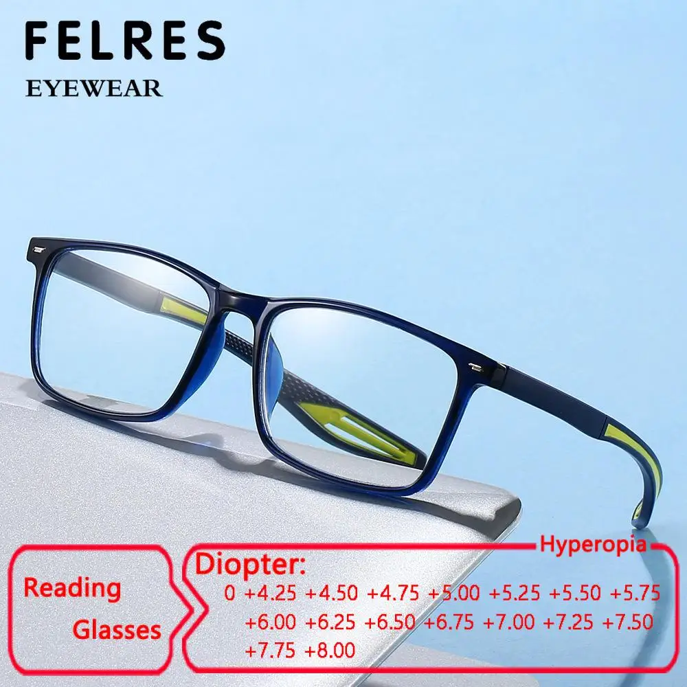 Blue Frames Square Sport Reading Glasses Men Elderly Anti Blue Light Optical Glasses Highly Diopter+4.5 5.0 6.0 7.0 8.0 Readers
Blue Frames Square Sport Reading Glasses Men Elderly Anti Blue Light Optical Glasses Highly Diopter+4.5 5.0 6.0 7.0 8.0 Readers