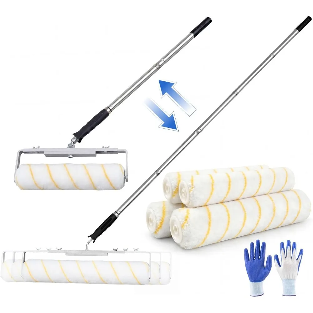 7 Piece Paint Roller Kit with Extendable Frame 12 to 18 Inch 4 Microfiber Covers Gloves for Walls Ceiling
7 Piece Paint Roller Kit with Extendable Frame 12 to 18 Inch 4 Microfiber Covers Gloves for Walls Ceiling