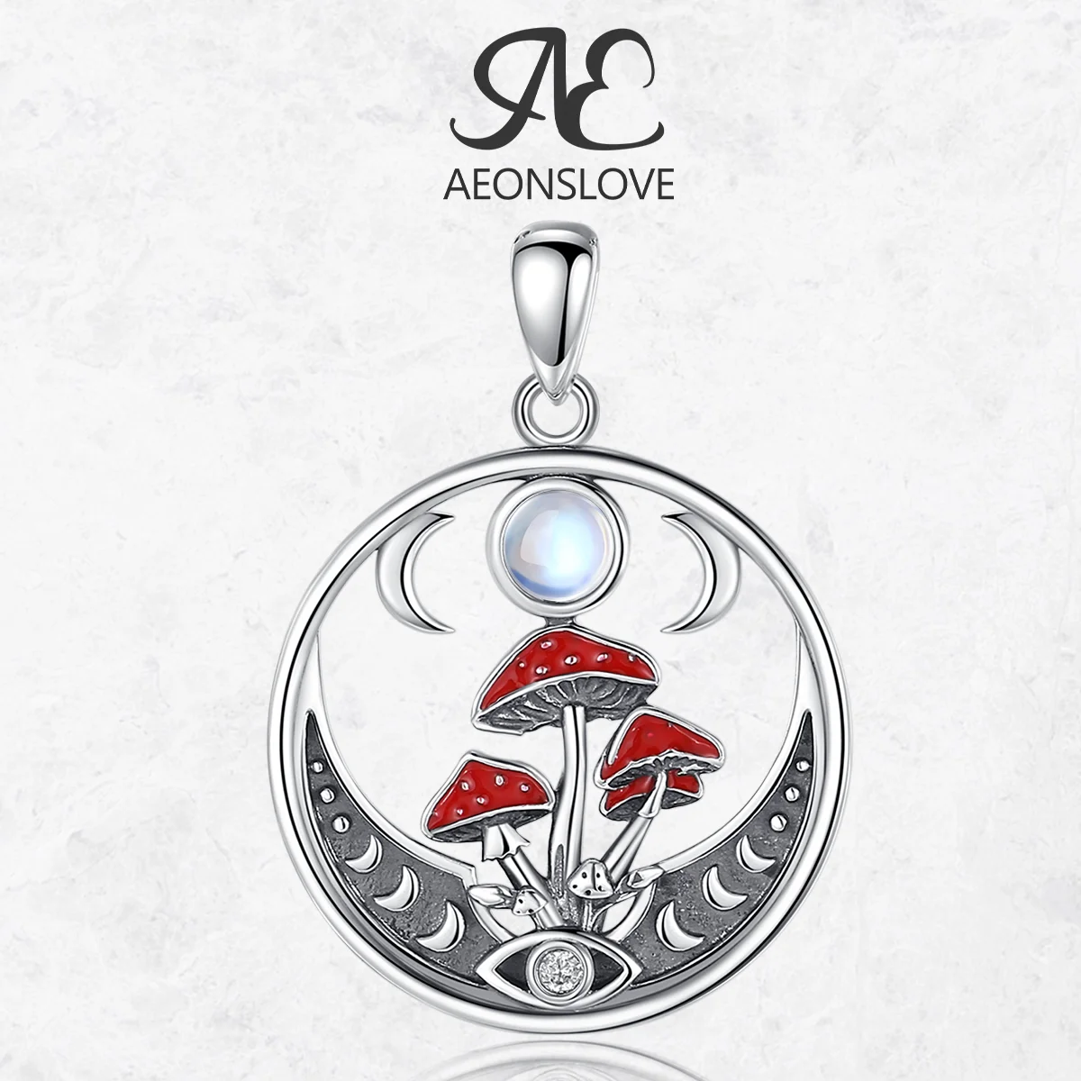 AEONSLOVE 925 Sterling Silver Witchy Mushroom Necklace Moonstone Moon Phase Pendant Witchcraft Jewelry Halloween Gifts for Women 
AEONSLOVE 925 Sterling Silver Witchy Mushroom Necklace Moonstone Moon Phase Pendant Witchcraft Jewelry Halloween Gifts for Women