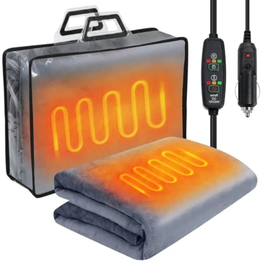 12v Car Heated Blanket 57"x43", Portable Electric Car Blanket with Storage Bag, Auto-Off Heat Control for Truck SUV Rv Winter T
12v Car Heated Blanket 57"x43", Portable Electric Car Blanket with Storage Bag, Auto-Off Heat Control for Truck SUV Rv Winter T