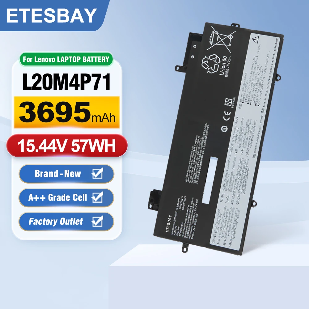 ETESBAY L20M4P71 57WH For Lenovo ThinkPad X1 Carbon Gen 9 10 X1 Yoga 6th 7th Gen 6 7 Series SB10T83217 5B10W13974 Laptop Battery
ETESBAY L20M4P71 57WH For Lenovo ThinkPad X1 Carbon Gen 9 10 X1 Yoga 6th 7th Gen 6 7 Series SB10T83217 5B10W13974 Laptop Battery