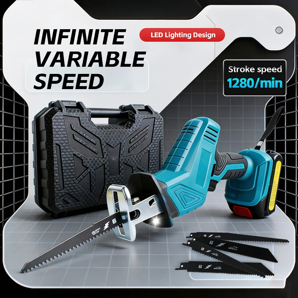 Cordless Brushless Saber Saw (Reciprocating Saw) - Rechargeable Lithium Electric Saw for DIY, Woodworking & Metal Trimming
Cordless Brushless Saber Saw (Reciprocating Saw) - Rechargeable Lithium Electric Saw for DIY, Woodworking & Metal Trimming
