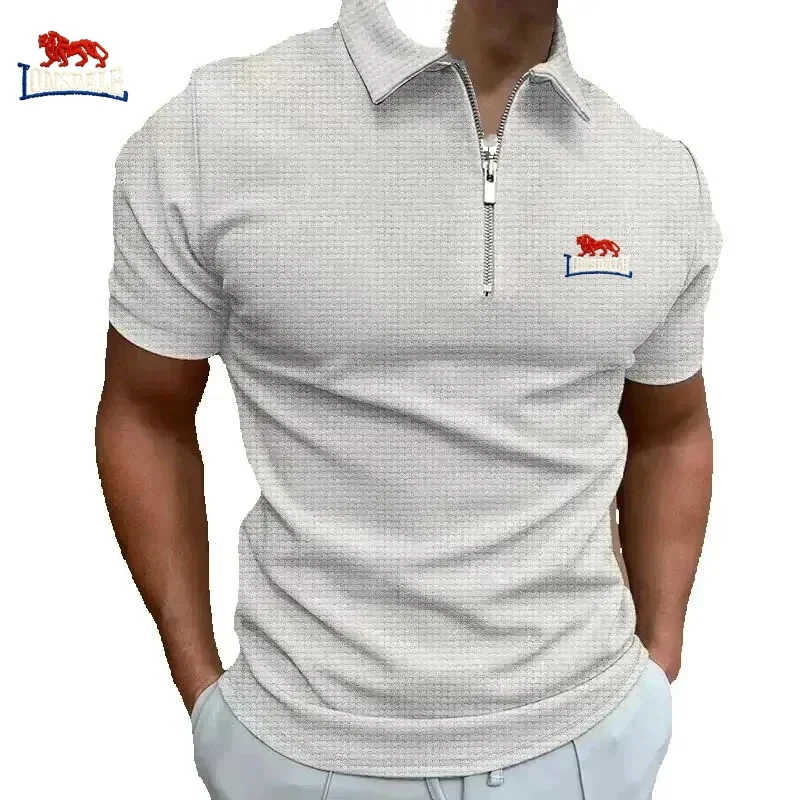 Summer Men's High-quality Embroidered Waffle Zipper Polo Shirt, Fashionable and Casual Multifunctional Top
Summer Men's High-quality Embroidered Waffle Zipper Polo Shirt, Fashionable and Casual Multifunctional Top