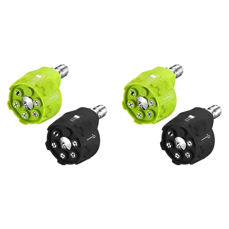 4 Pack 6 In 1 Pressure Washer Nozzles,Quick Changeover Power Washing Nozzle, 3000-4000Psi (Green And Black)-AT64
4 Pack 6 In 1 Pressure Washer Nozzles,Quick Changeover Power Washing Nozzle, 3000-4000Psi (Green And Black)-AT64